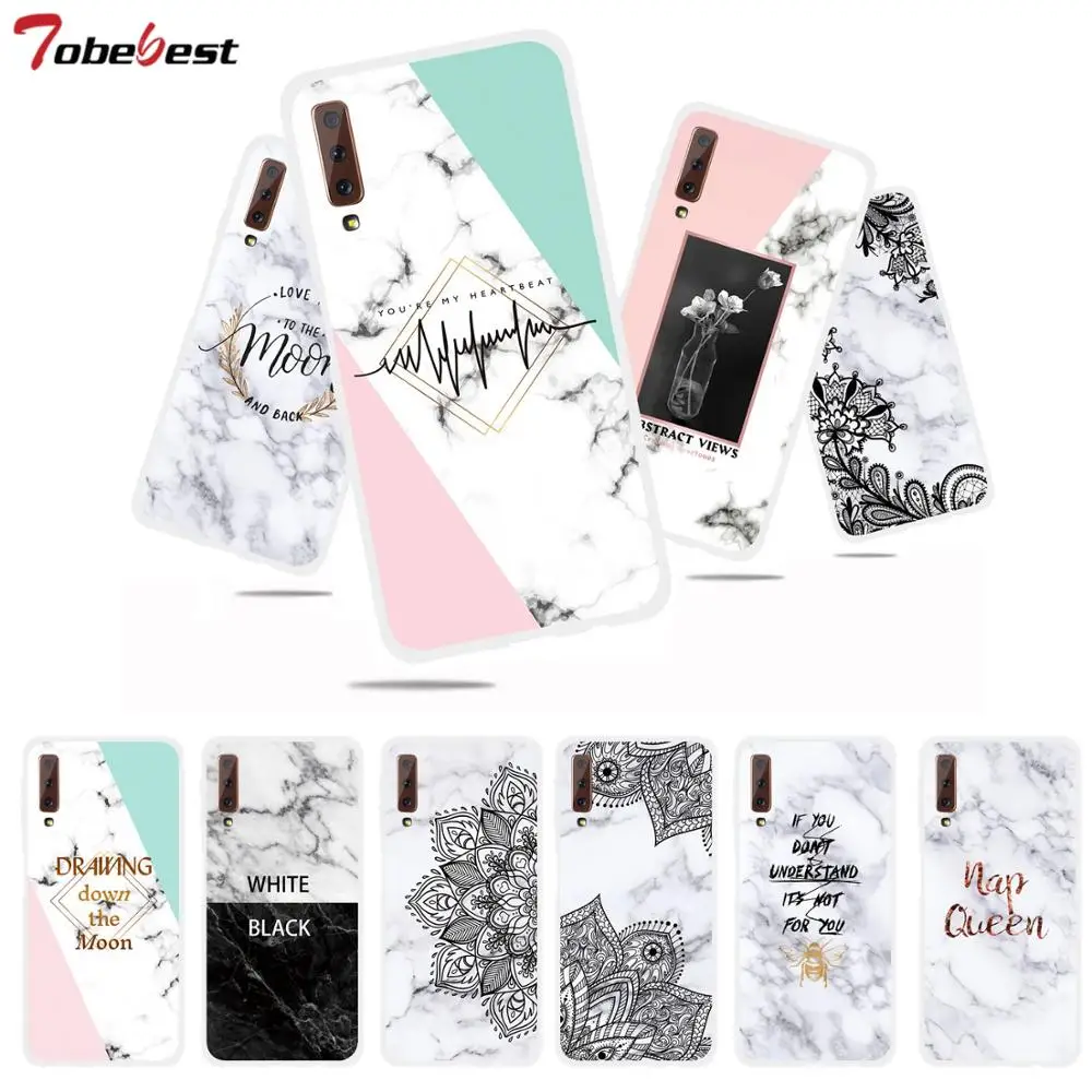 

Marble Soft Silicone Cases For Samsung A7 2018 Phone Case for Samsung Galaxy A7 2018 A750 INS Popular Sexy Lace TPU Back Cover