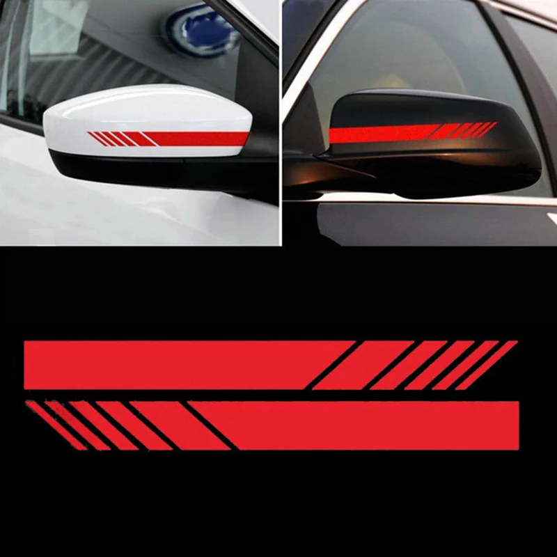 2pcs Rear View Mirror Stickers Reflective Car Stickers 3d Film Vehicle Decals Car Exterior Decor