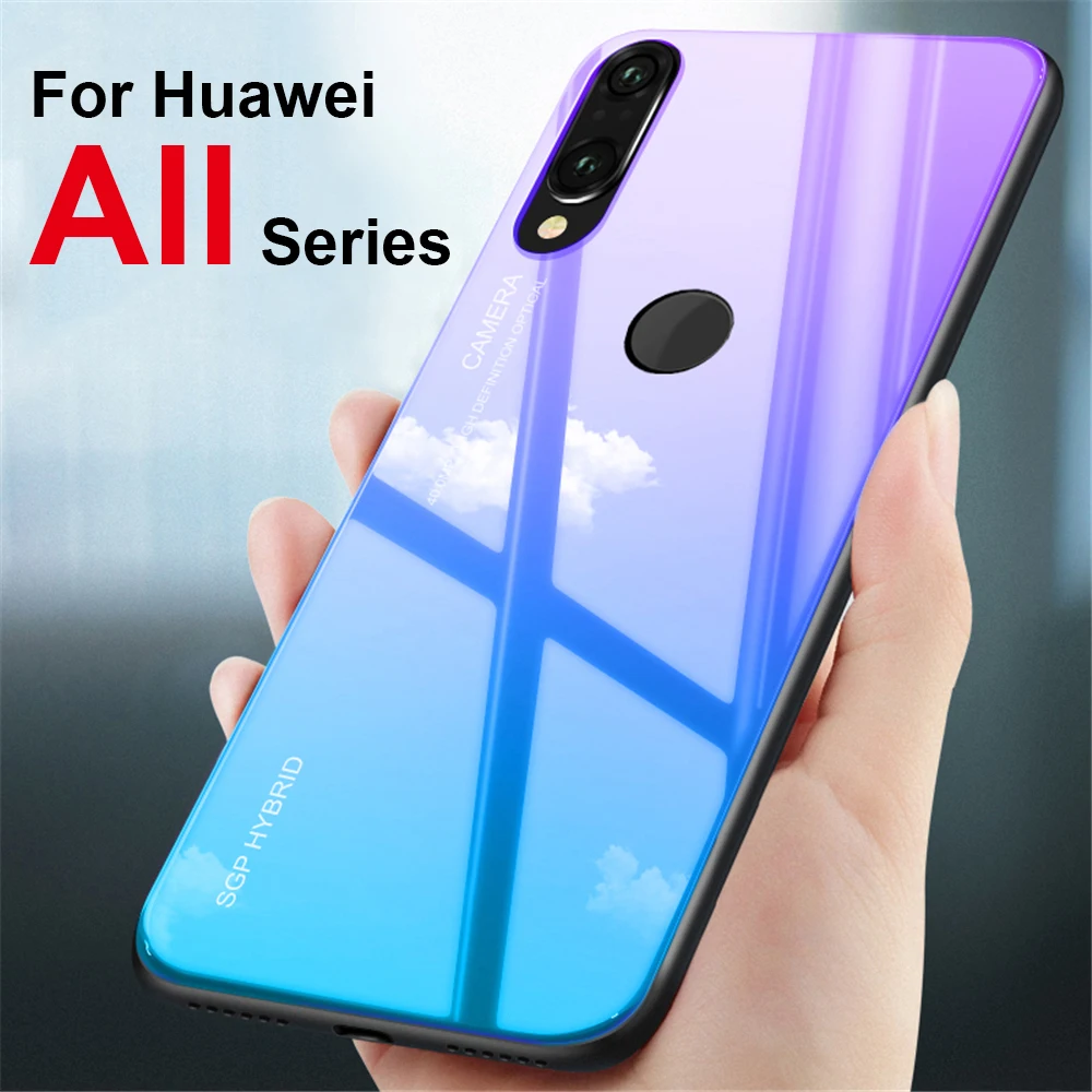 

Case On p20 pro lite x for huawei mate 20 lite pro p10 plus p smart Cover Coque Glass honor 10 9 8 lite 7x 7a 7c nova 3 bumper