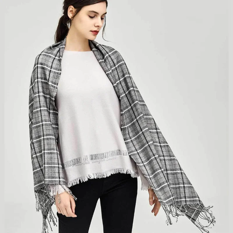  Xiaomi Mijia Lnstant Me Silk Cashmere Scarf Two-color Optional Classic Plaid Soft Skin-friendly Tex