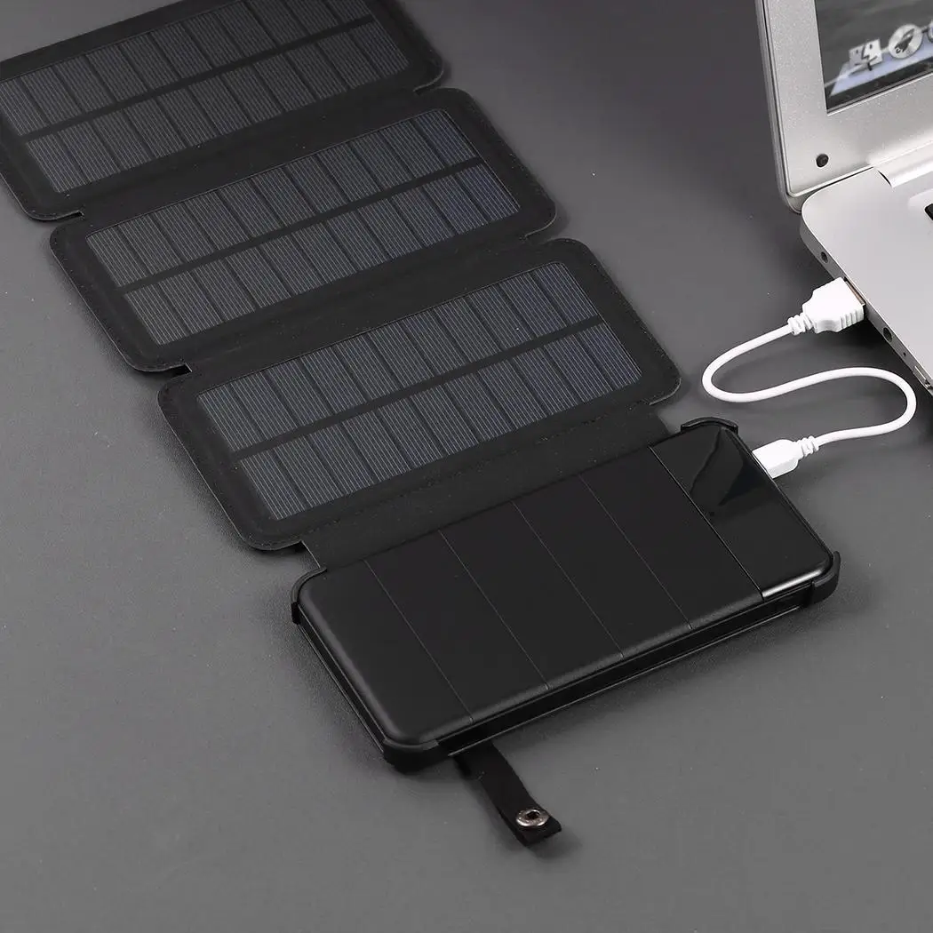 Складная солнечная панель Dual USB мобильный Банк питания свет + sos помощь зарядное