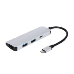 5 в 1 Тип C концентратор 4 K HDMI выход 2 USB 3,0 порт SD/TF кардридер USB-C конвертер многопортовый адаптер для MacBook Pro Chromeboo