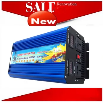 

6000W Peak 3000W Pure Sine Wave Power Inverter 12V DC Input to 220V AC Output for Power Tool,air conditioner