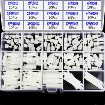 

Suleve M3NH15 140pcs M3 Nylon Hex Screw Black/White Female to Male PCB Standoff Column Set