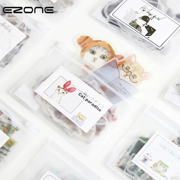 

EZONE Cool Girl Stationery Sticker 30PCS/Set Cartoon Cat/City/Plant/Cloth Pattern Sticker Scrapbooking Decor Sticker 2019 New