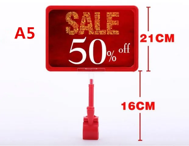 

5pcs Supermarket price tag clip display stand rack POP billboard A5 promotional card stacking bracket pop price label holder