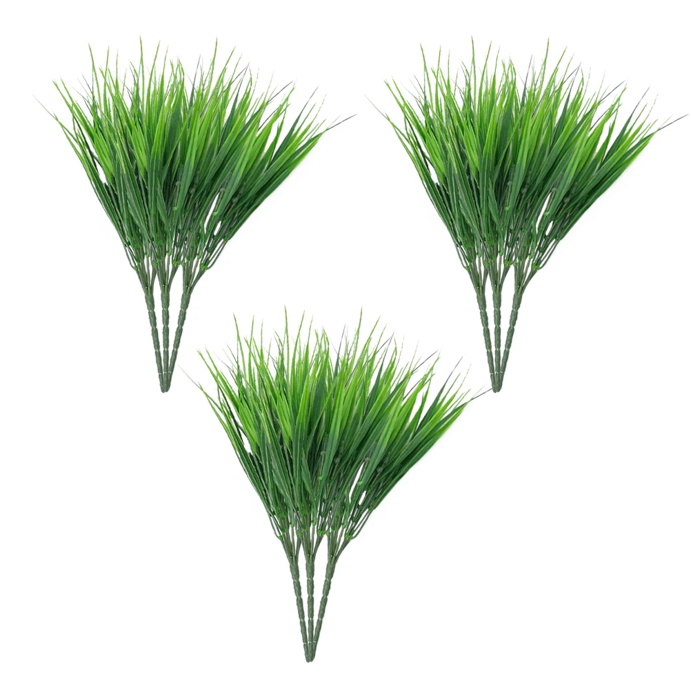 

15pcs Artificial Plants Simulation Green Greenery Shrubs Green Grass for Office Garden Balcony Kitchen