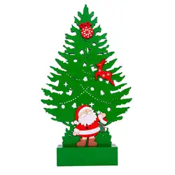 Деревянный светящийся Рождественская елка Санта Клаус лось украшения дома 2 х АА батареи (не включены) дкор