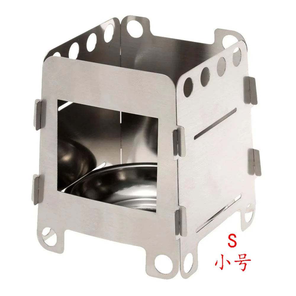 

Cross-Border for Outdoor Camping Stainless Steel Folding Wood-Burning Stoves Field Backpack Portable Wood Stove Small