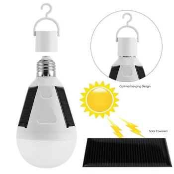 

Portable 7w E27 Solar Powered Led Bulb Light Intelligent Rechargeable Glow Supplies