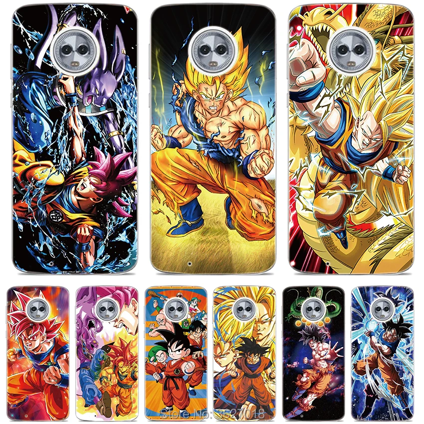 

Case For Motorola Moto G7 G6 G5 G4 plus Z3 Z4 E5 G6 play p30 note One power Soft Silicone TPU Dragon Ball print Phone Cover