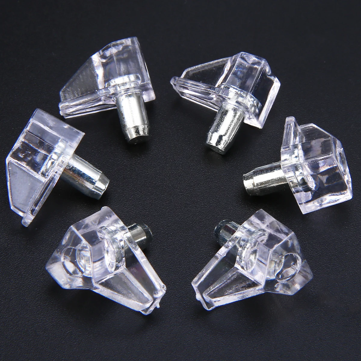 

50*5mm Shelf Supports Kitchen Cabinet Pegs Studs Clear Plastic with Metal Pin