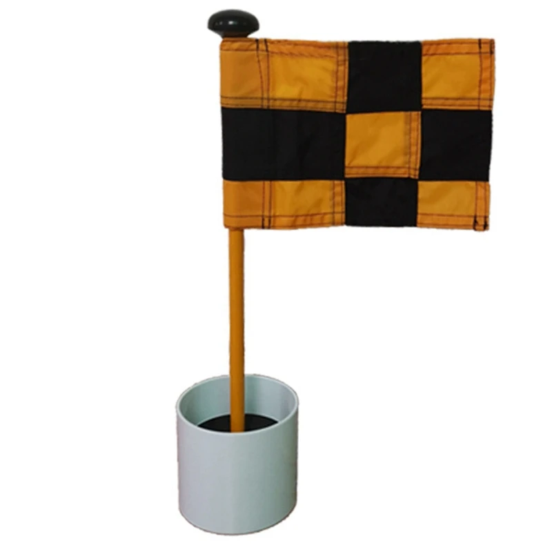 New Sale Golf 1 Set Per Pack Backyard Golf Practice Set Golf Hole Pole Cup Flagstick Putting Yellow Flagstick