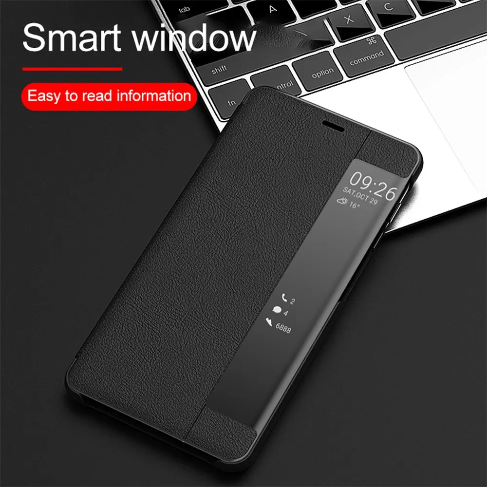 

KISSCASE Window View Flip Phone Case For Huawei Y6 2018 Honor 8X Leather Case For Huawei P Smart Plus Nova 3 3i Funda Capa