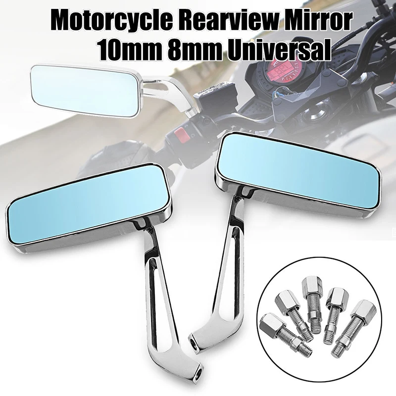 

2pcs Universal Motorcycle Aluminum Chrome Anti-glare Rearview Side Mirror 8/10mm