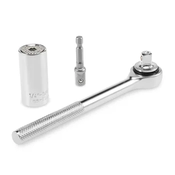 

7 - 19mm Socket Wrench 3 Pieces Hand Tool Set Universal Socket Wrench Household DIY Manual Tool