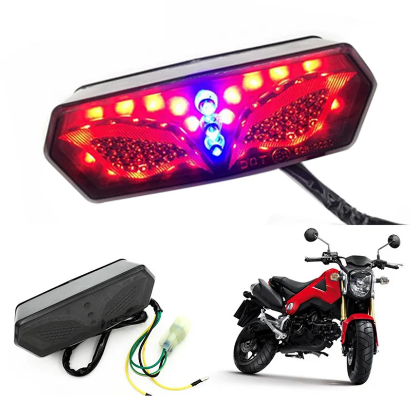

Motorcycle Modified Red Amber lamp led wing tail lamp rear taillight with steering brake light suitable for Honda MSX125 msx12