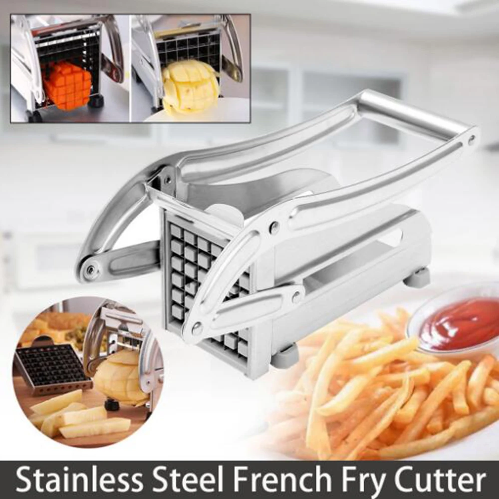 

Doatry French Fry Cutter Potato Chips Strip Cutting Machine Stainless Steel Maker Slicer 2 Baldes Kitchen Gadgets Chopper