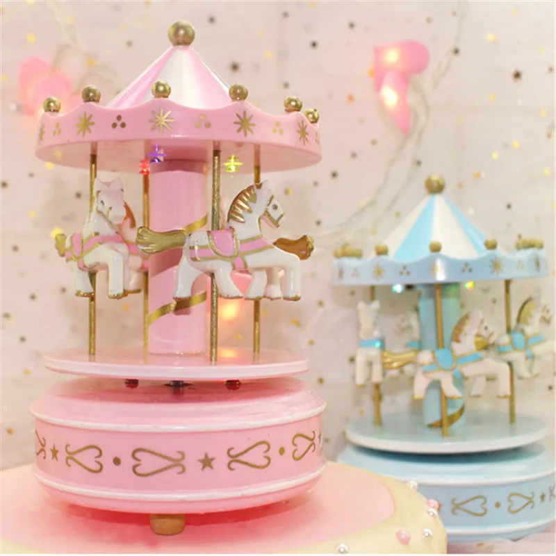 

Unicorn 1Pc Pink Unicorn Wood Music Carousel Cake Decoration Birthday Party Decorations Kids Unicorno Baby Shower Unicorn PartyS