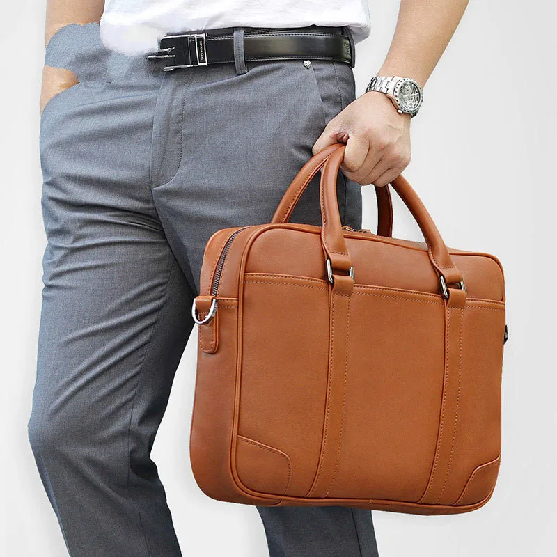 

Male Man 14inch Business Laptop Bag For Men Briefcases Leather Bags 7349-768 Men's Briefcase Bag Men's Genuine Leather Bags