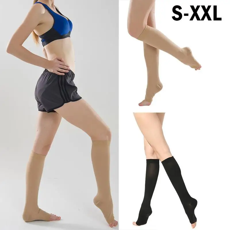 

Secondary Compression 23-32mmhg Socks Calf Open Toe Elastic Tube Protect Legs Stockings For Women Keeps The Legs Beautiful