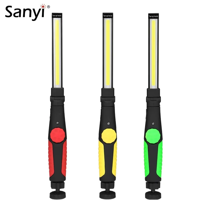 Sanyi Portable Cob Flashlight Torch Usb Rechargeable Led Work Light Sanyi Portable Cob Flashlight Torch Usb Rechargeable Led Work Light Magnetic Hanging Lantern For Car Repairing Built In Battery