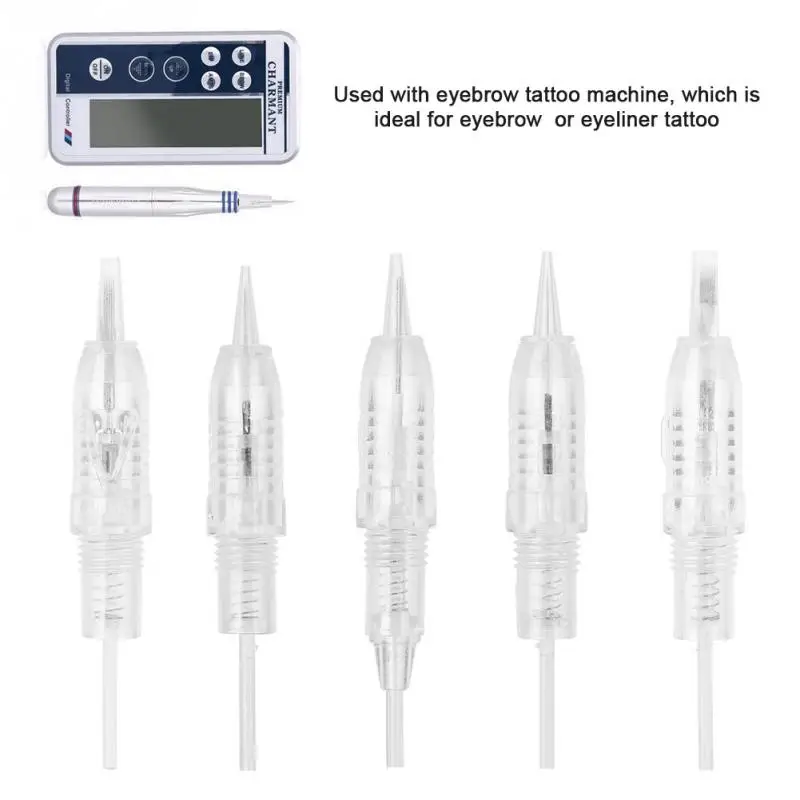 5 шт./компл. брови татуировки картридж Электрический поворотный мануального татуажа бровей, ручка для нанесения татуировок Иглы для татуировки тела макияж