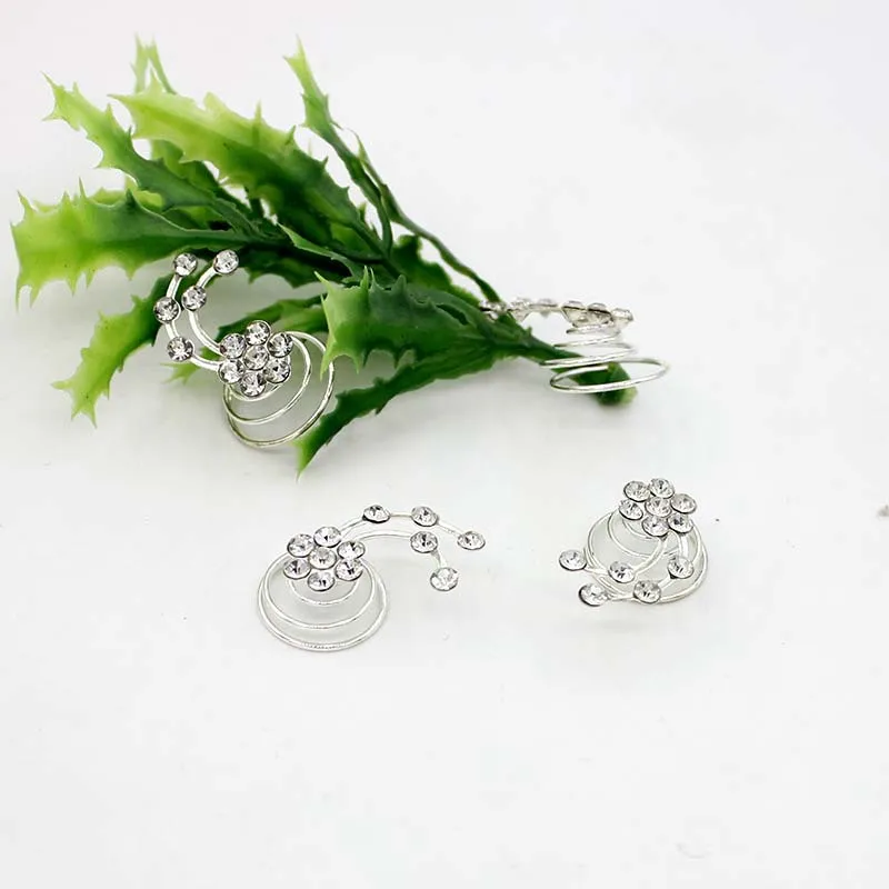 

New spiral hairpin ancient original antique headdress flowers and plants with diamond screw clip
