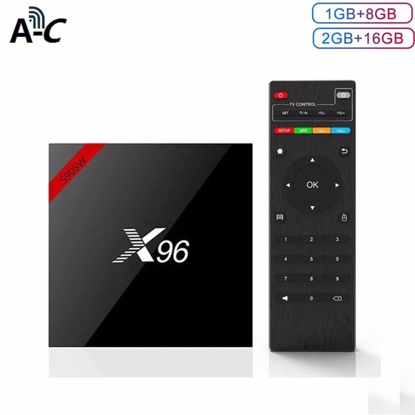 X96 W Smart Tv Box для Android 7 1x96 w 1 gb 2 Оперативная память 8 16 Встроенная Декодер каналов