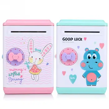 

Cartoon Money Bank Box Coin Box Saving Pot Cute Mini ATM Deposit Box for Children Toys Birthday Collection Gift Home Decoration