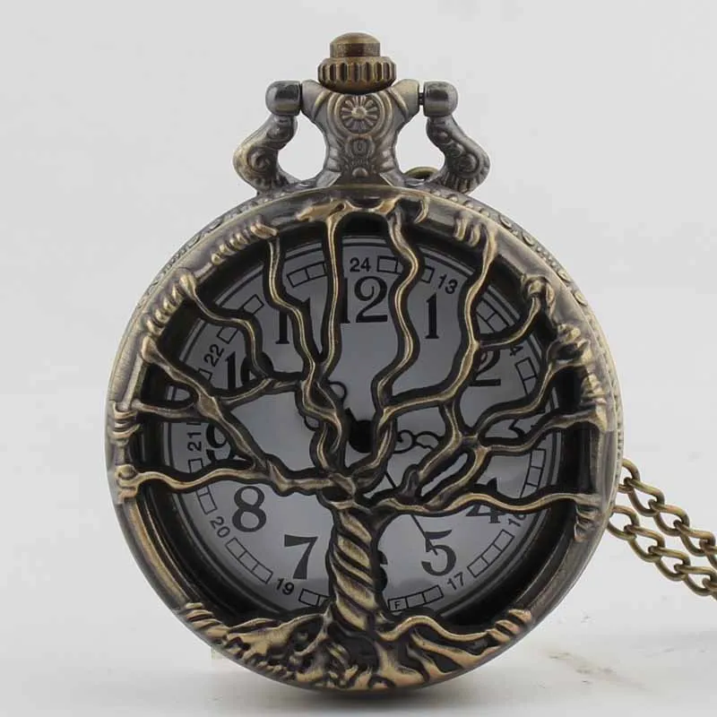 Pocket & Fob Watch Bronze Hollow Out Life Tree Quartz Pocket Watch Necklace Pendant Watch Chain Xmas Watch Gift Men/Women Pocket & Fob Watch Bronze Hollow Out Life Tree Quartz Pocket Watch Necklace Pendant Watch Chain Xmas Watch Gift Men/Women