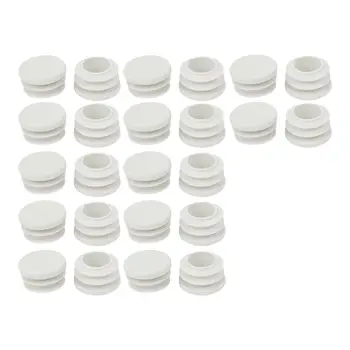 

Promotion! 18mm Diameter Plastic White Plug Caps Inserts For Tubes Cap 24 Pieces