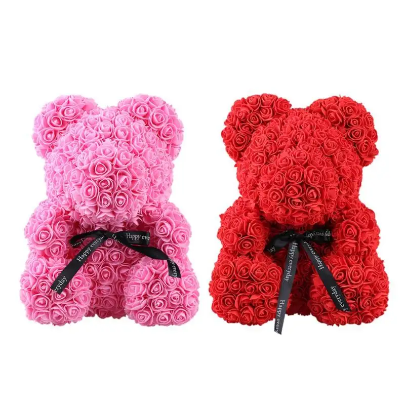 

Romantic PE Artificial Rose Flowers Love Bear Dolls Wedding Party Decoration Valentine's Day Gift Fashionable Creative gifts