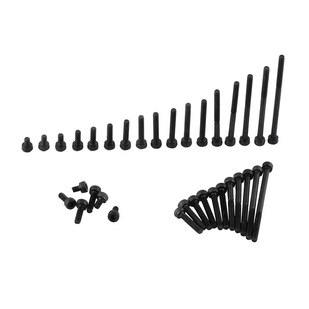 

50Pcs M3 Fully Threaded Screws flat head countersunk head Hex Socket Cap Head Screw Bolt Fastener Set Black tornillos Wholesale
