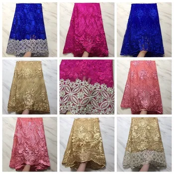 

2019 Latest Swiss Voile Lace African Guipure Lace Fabric With Stones Nigerian French Lace Fabric Embroidered French Net Lace