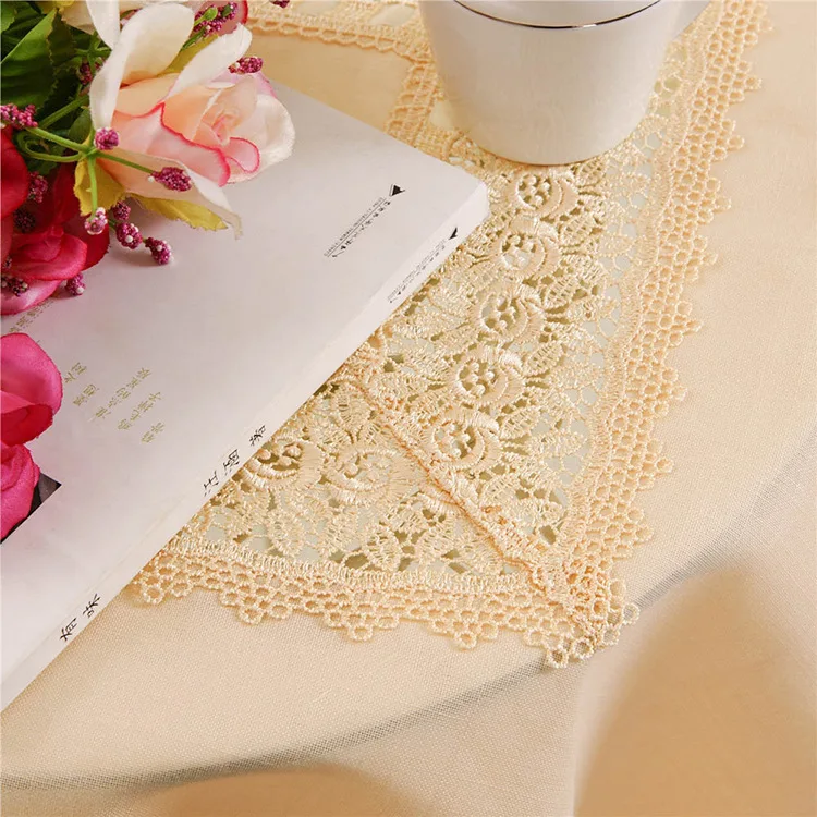 lace ribbon tablecloth Household pastoral tablecloth tea table cloth tray mat heat insulation mat low-cost wholesale