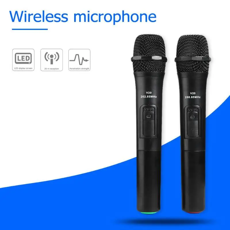 VODOOL 1 шт./2 шт. умный беспроводной микрофон ручной с USB приемником для караоке речи