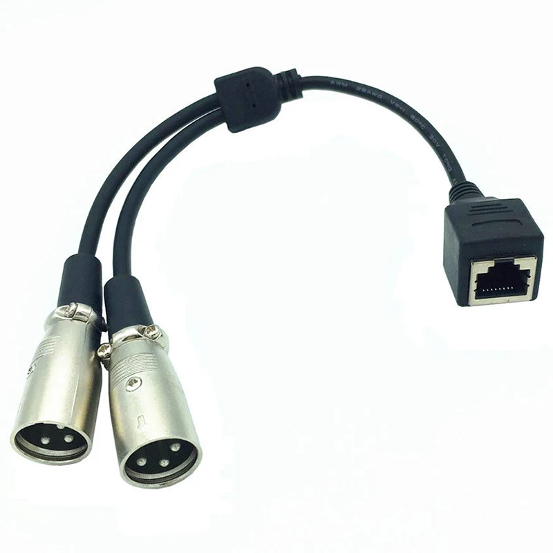 2 XLR 3 Pin MaleTo RJ45 Женский сетевой адаптер Соединительный кабель (25 см) | Электроника