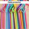 Cuerda de muelle de manga protectora de Cable de datos de 60cm colores para Iphone Android USB carga de auriculares cubierta de bobina bobinadora ► Foto 1/6