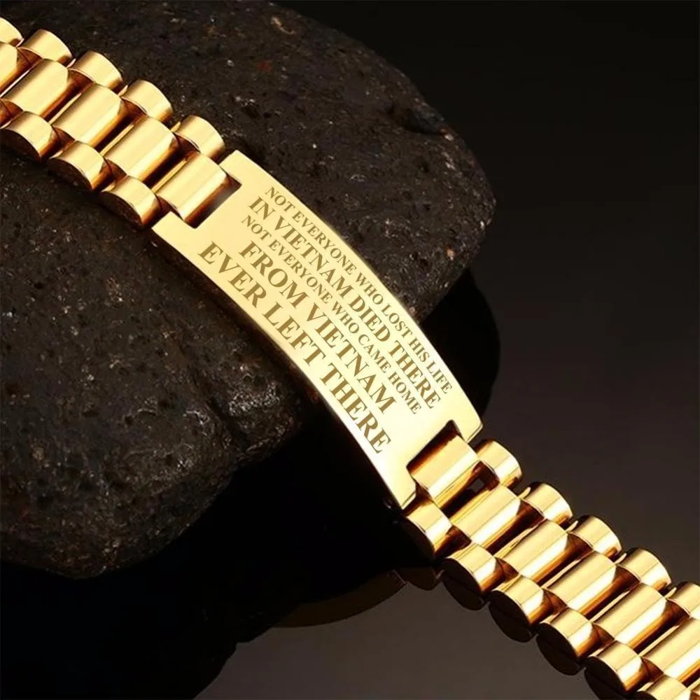 

Vnox VIETNAM VETERAN Memory Bracelets for Men 15.5mm Bulky Stainless Steel Touagh Man Pulseira Male Wristband