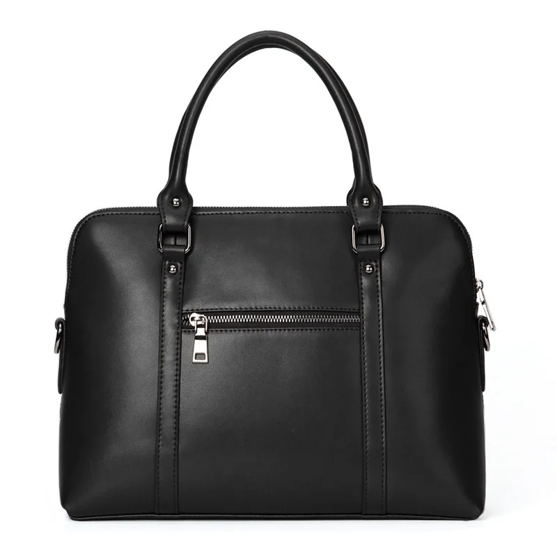 Black Genuine Leather Women Handbag Business Briefcase Bag Women's 14 Inch Laptop Bags Female Cow Leather Diamond Lattice Bag