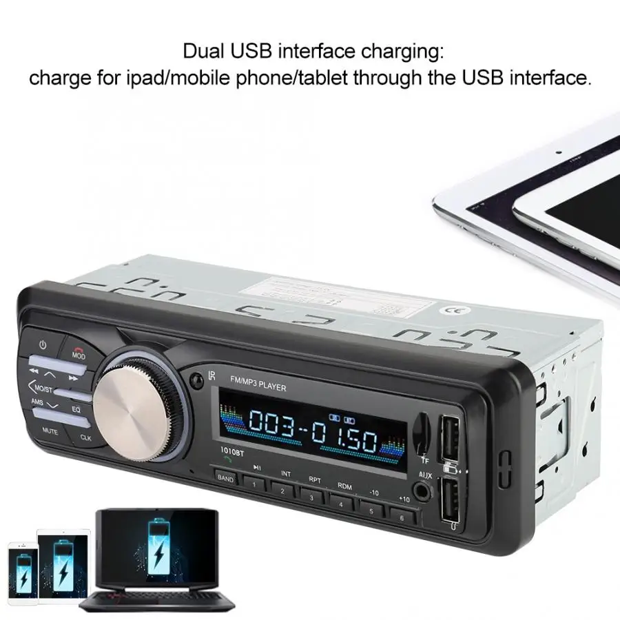 

audio car Car LCD Screen MP3 Player FM Stereo Radio BT Hands-free Car Kit USB Charger Remote Control car music player