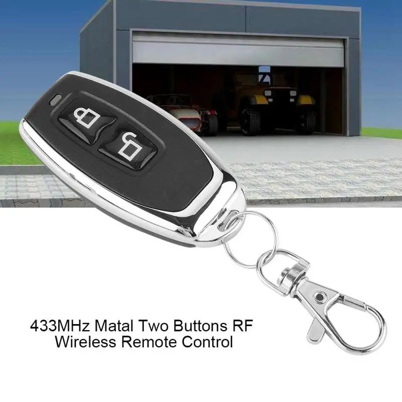 

433MHz Matal Two Buttons RF Wireless Learning Code Remote Control Transmitter For Controlling Garage Doors On Sale