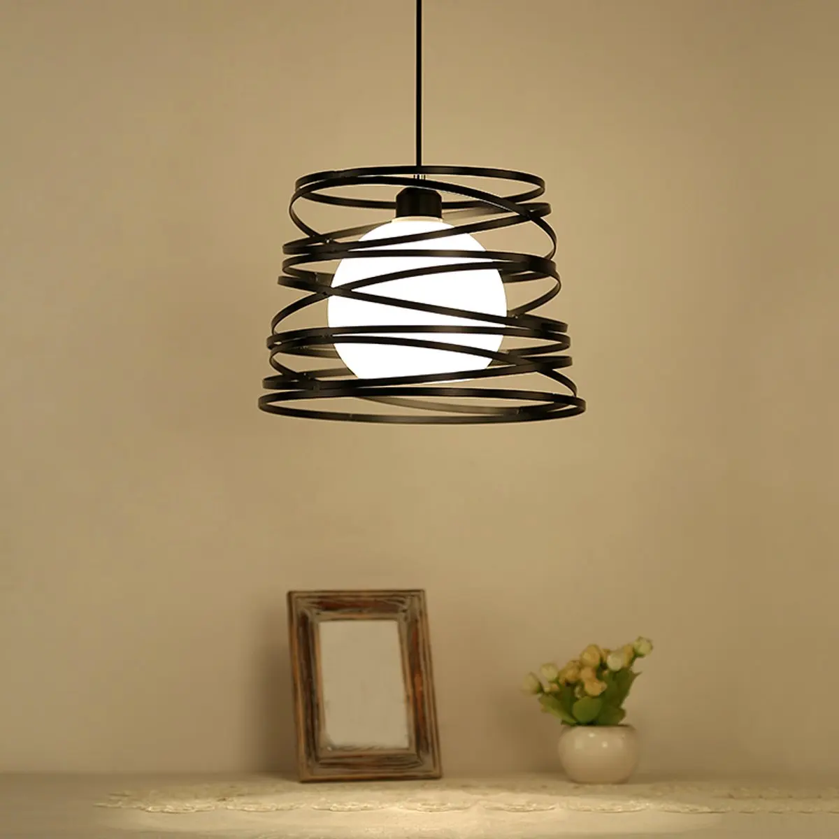 

Vintage Iron E27 Hanging Ceiling Light Chandelier Pendant Lamp Indoor Lighting Home Living Room Restaurant Decoration 32*24cm