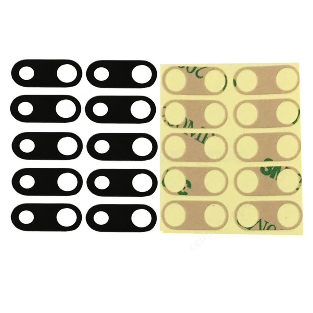 

100PCS Back Camera Glass for iPhone 7 8 6 6S Plus X XR XS Max Rear Camera Cover Lens 3M Sticker Holder Parts