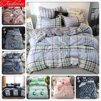 

Concise Plaid Classical Duvet Cover Bedding Set Adult Kids Boy Soft Cotton Bed Linen Single Twin Queen King Size Bedspread Sheet