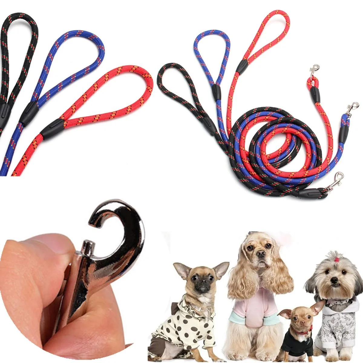 

Pet Lead Training Walk Rope Puppy Dog Leash Nylon Rope Pet Running Tracking Leashes Long Lead Dog Mountain Climbing Rope 165cm