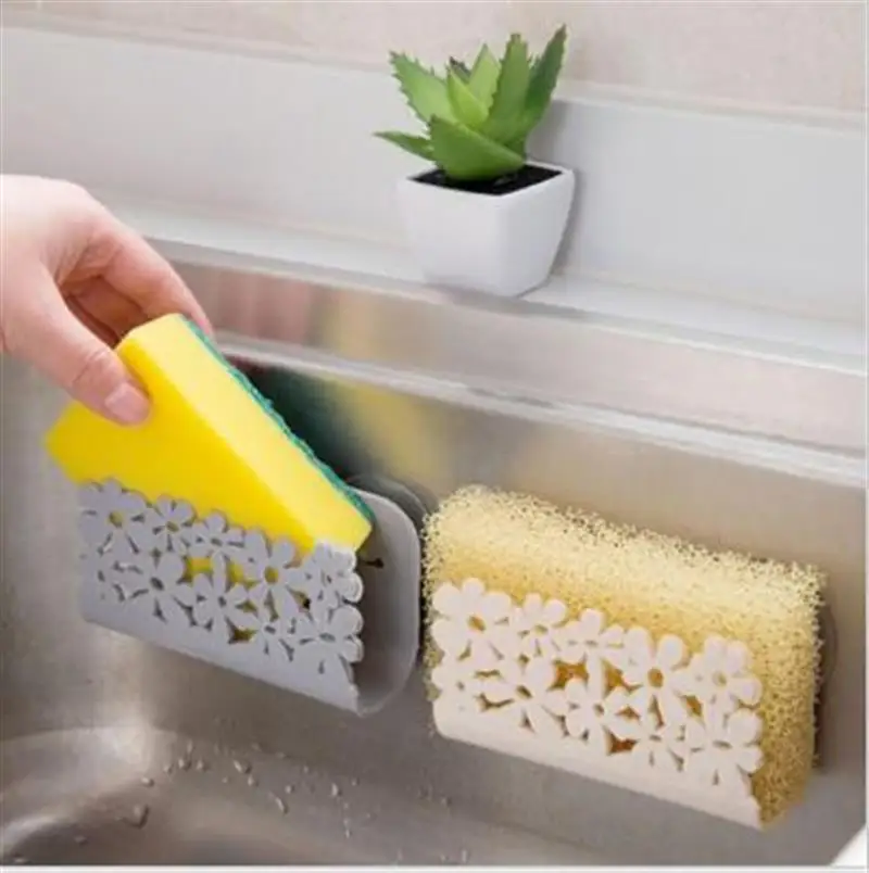 

Sink Suction Sponges Holder Scrubbers Soap Storage Rack Kitchen Suction Cup Sponge Holder Kitchen Bathroom Drying Rack Toilet