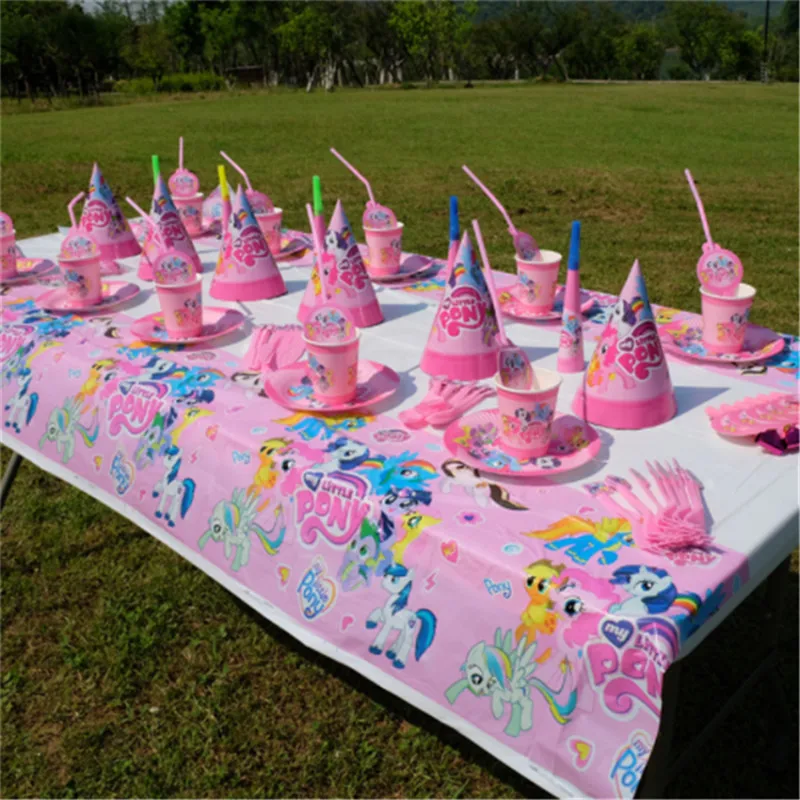 Cartoon My Little Pony 106Pcs/Lot Wedding Event Party Various Tableware Sets Baby Shower Boys Birthday Decoration Supplies