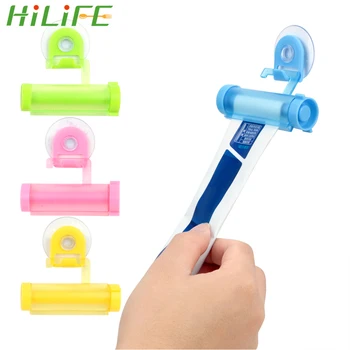 

HILIFE Vacuum Sucker Hook Dispenser Squeeze Toothpaste Dispenser Facial Cleanser Squeezer Clip Tube Squeezer